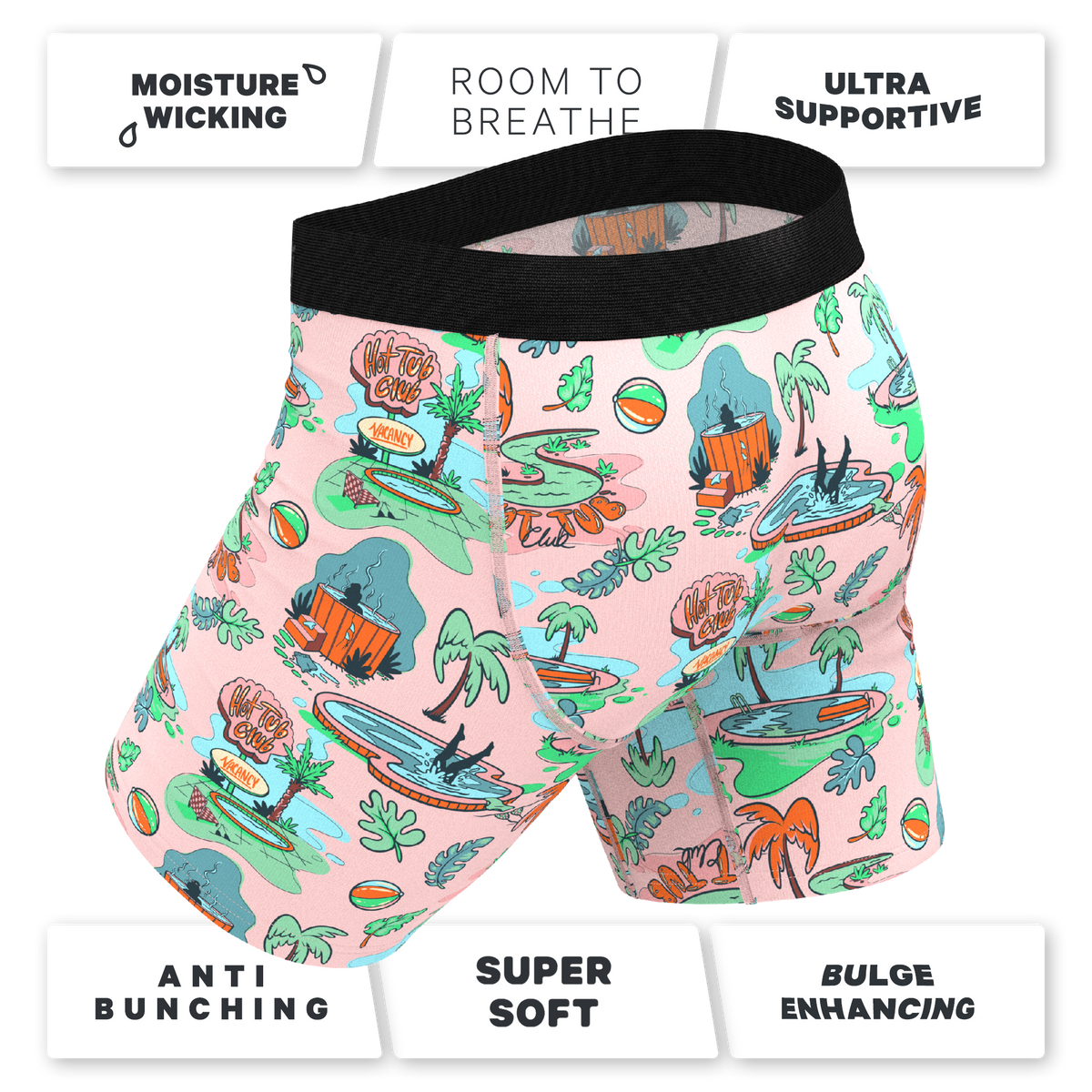 The Motel Hotel | Palm Springs Tropical Ball Hammock® Boxer - Long Leg - Shinesty