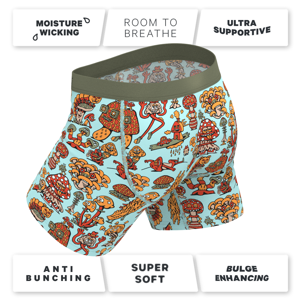 The Mushroom Friends | Shinesty x Killer Acid Ball Hammock® Pouch Underwear With Fly - Shinesty