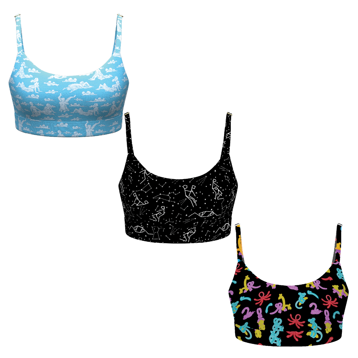 The Naughty Variety | Women's Boob Hammock™ Bralette 3 Pack - Shinesty