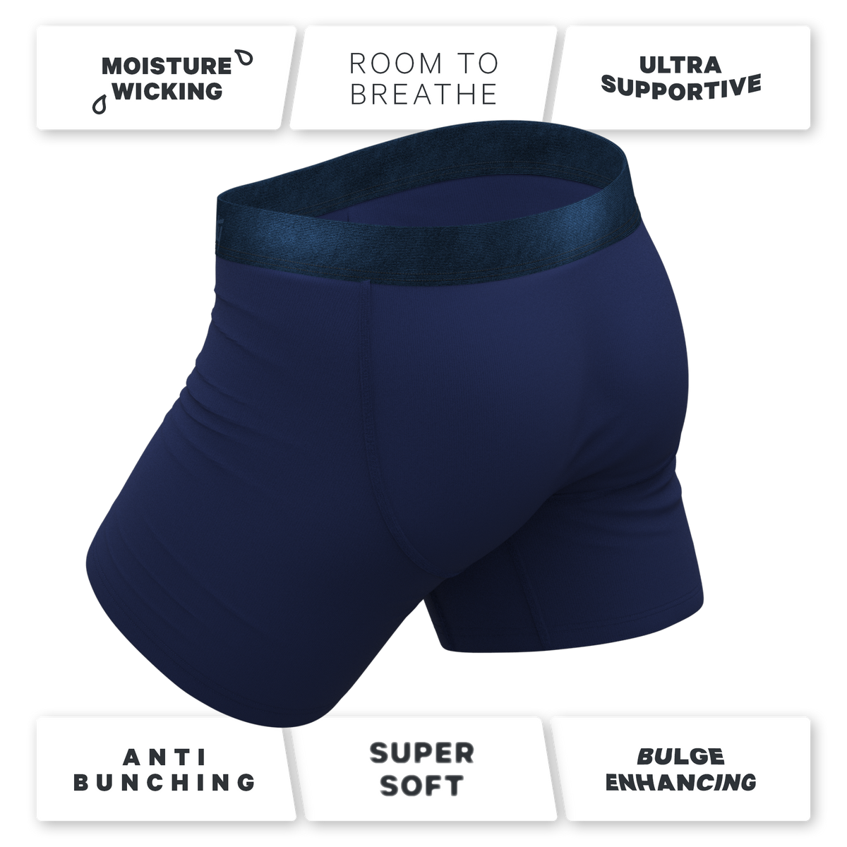 The Navy Jones | Tonal Navy Ball Hammock® Pouch Underwear - Shinesty
