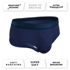 The Navy Jones | Tonal Navy Ball Hammock® Pouch Underwear Briefs - Shinesty