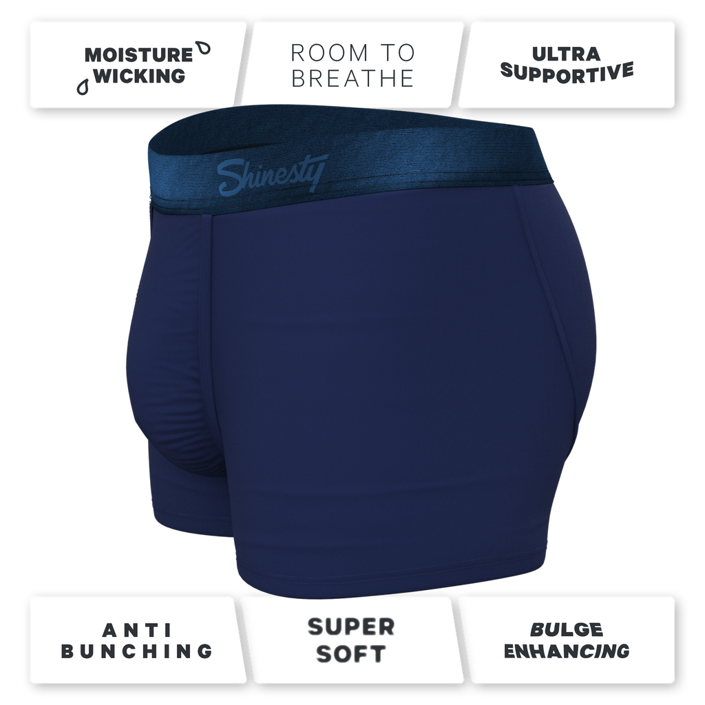 The Navy Jones | Tonal Navy Ball Hammock® Pouch Trunks Underwear - Shinesty
