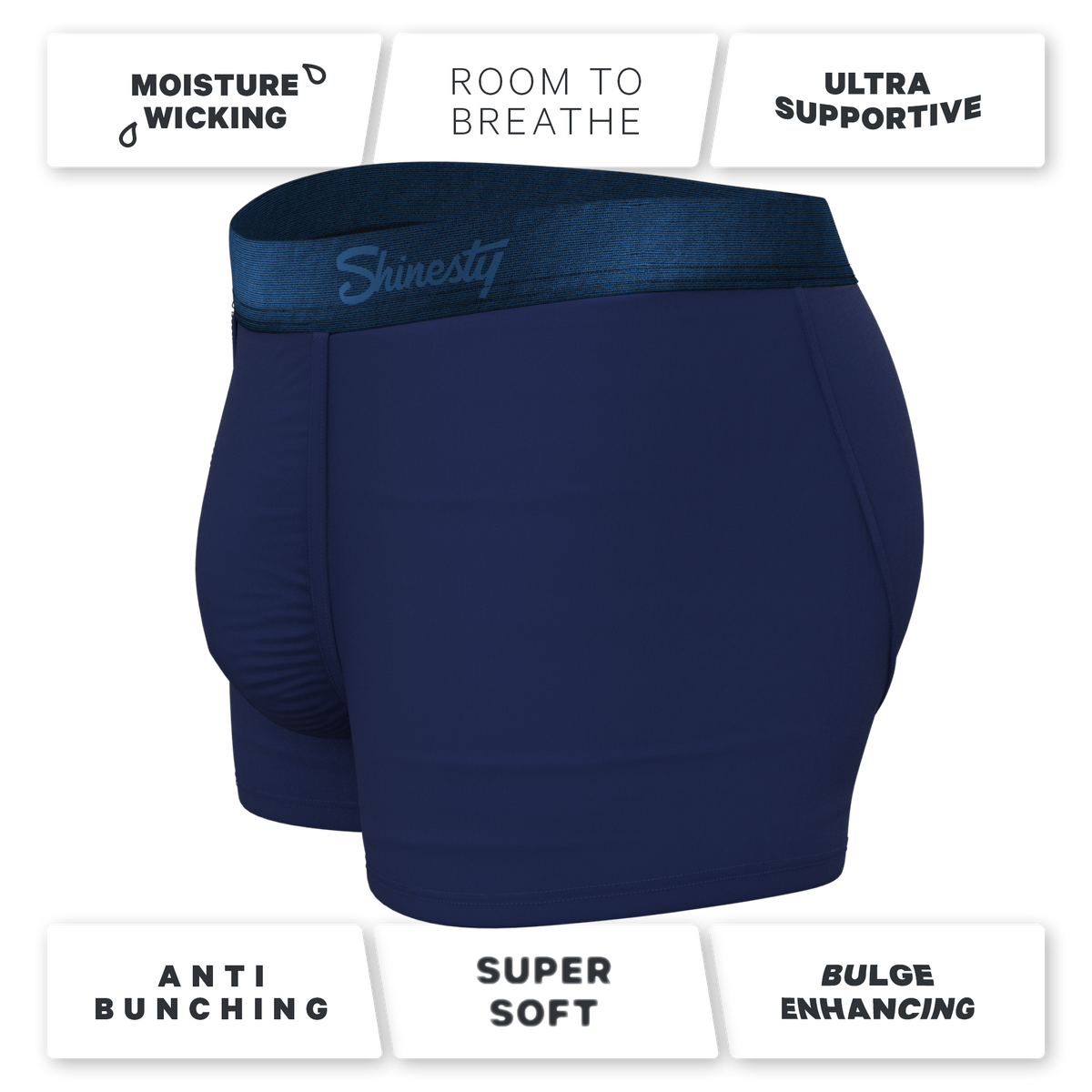 The Navy Jones | Tonal Navy Ball Hammock® Pouch Trunks Underwear - Shinesty