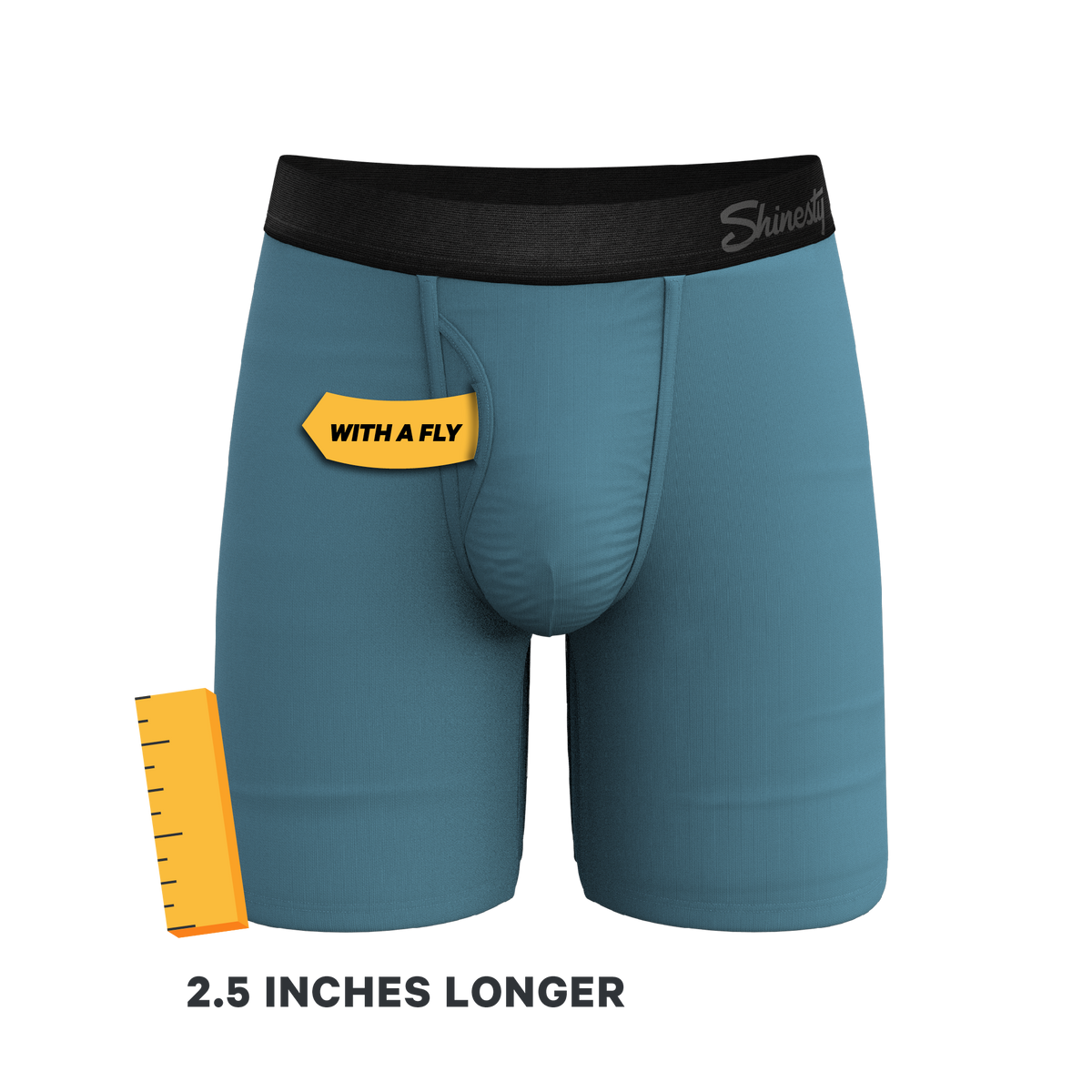 The Neptune | Slate Blue Ball Hammock® Boxer - Long Leg - Shinesty