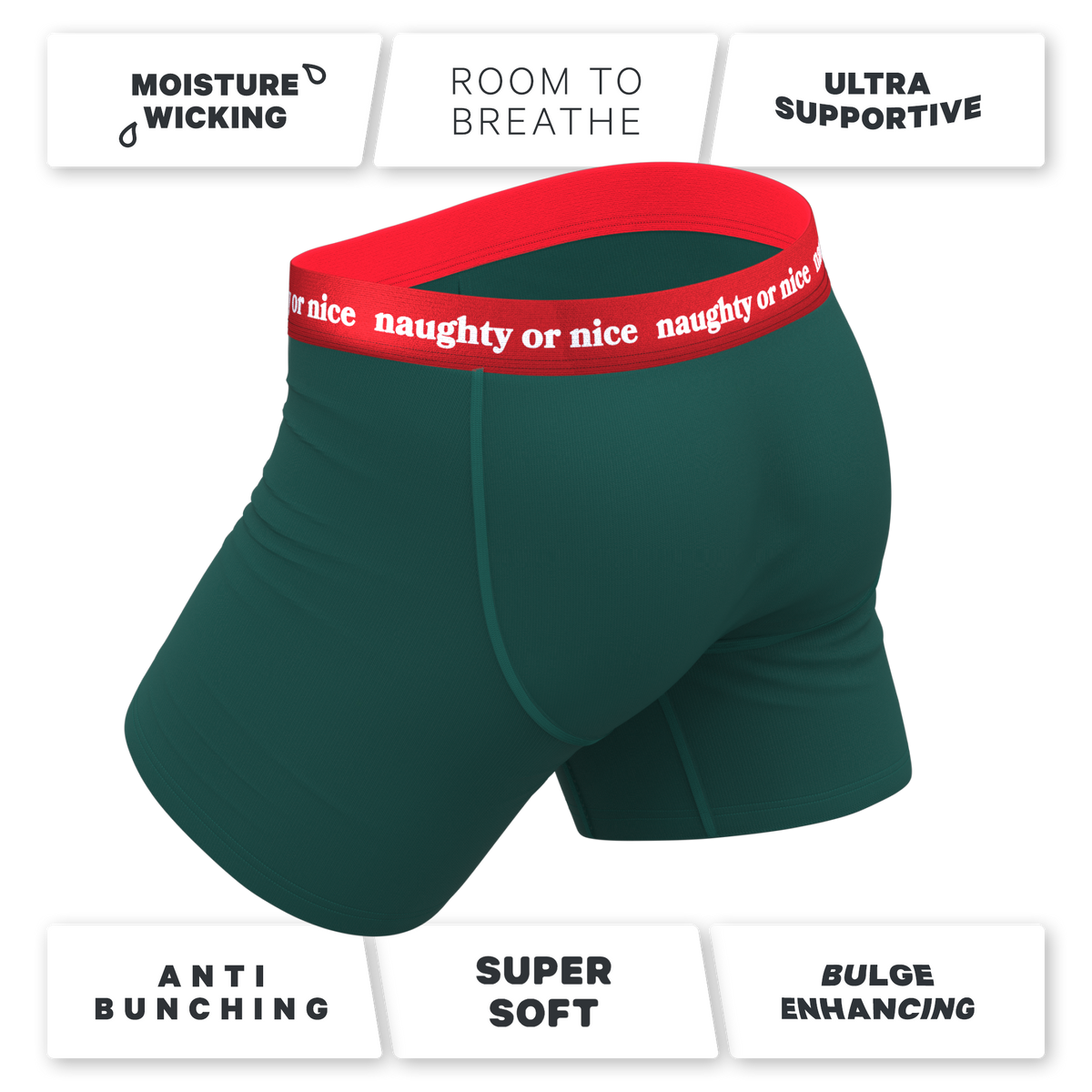 The Nice List | Flirty Waistband Ball Hammock® Pouch Underwear With Fly - Shinesty