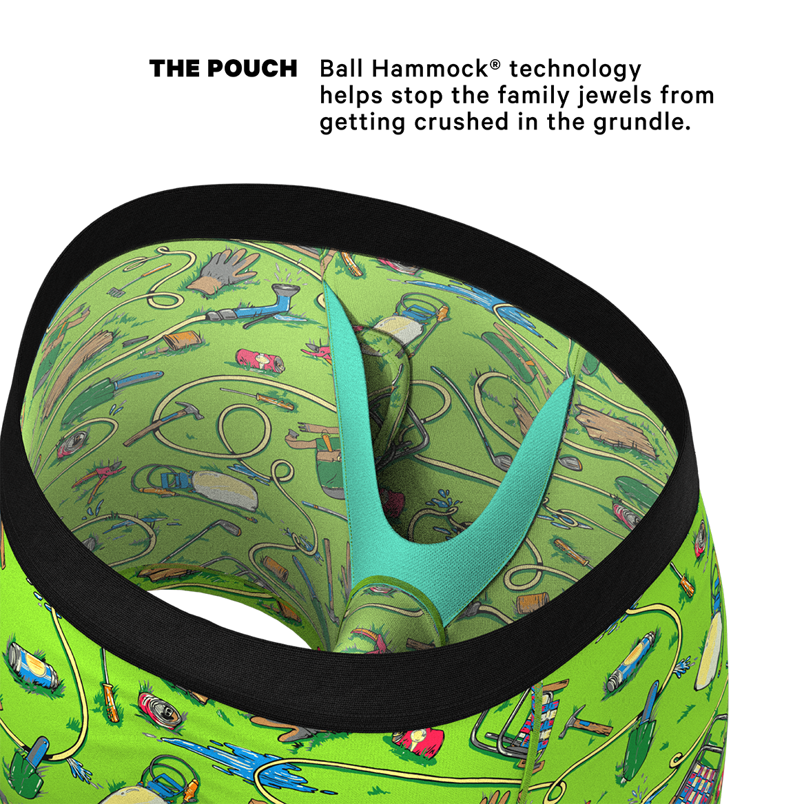 The Nice Piece Of Grass | Gardening Hose Ball Hammock® Pouch Underwear With Fly - Shinesty
