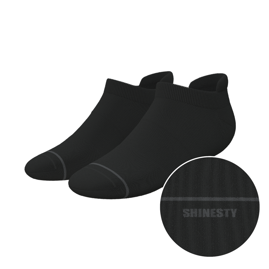 The Night Op | Plain Black Heel Hammock™ Ankle Socks - Shinesty