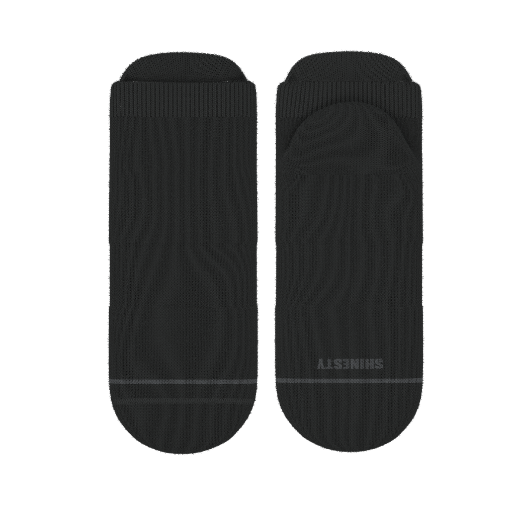 The Night Op | Plain Black Heel Hammock™ Ankle Socks - Shinesty