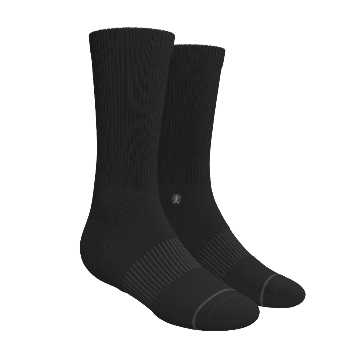 The Night Op | Plain Black Heel Hammock™ Crew Socks - Shinesty