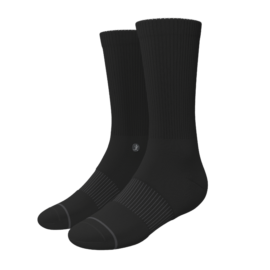 The Night Op | Plain Black Heel Hammock™ Crew Socks - Shinesty