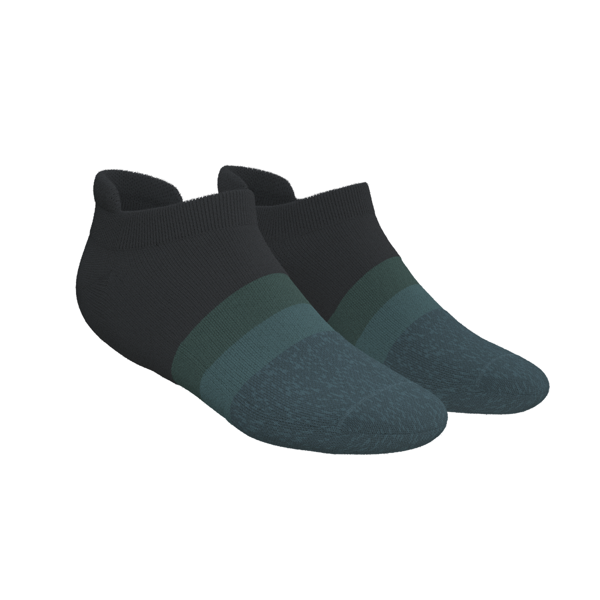 The Night Owl | Black and Teal Heel Hammock™ Ankle Socks - Shinesty