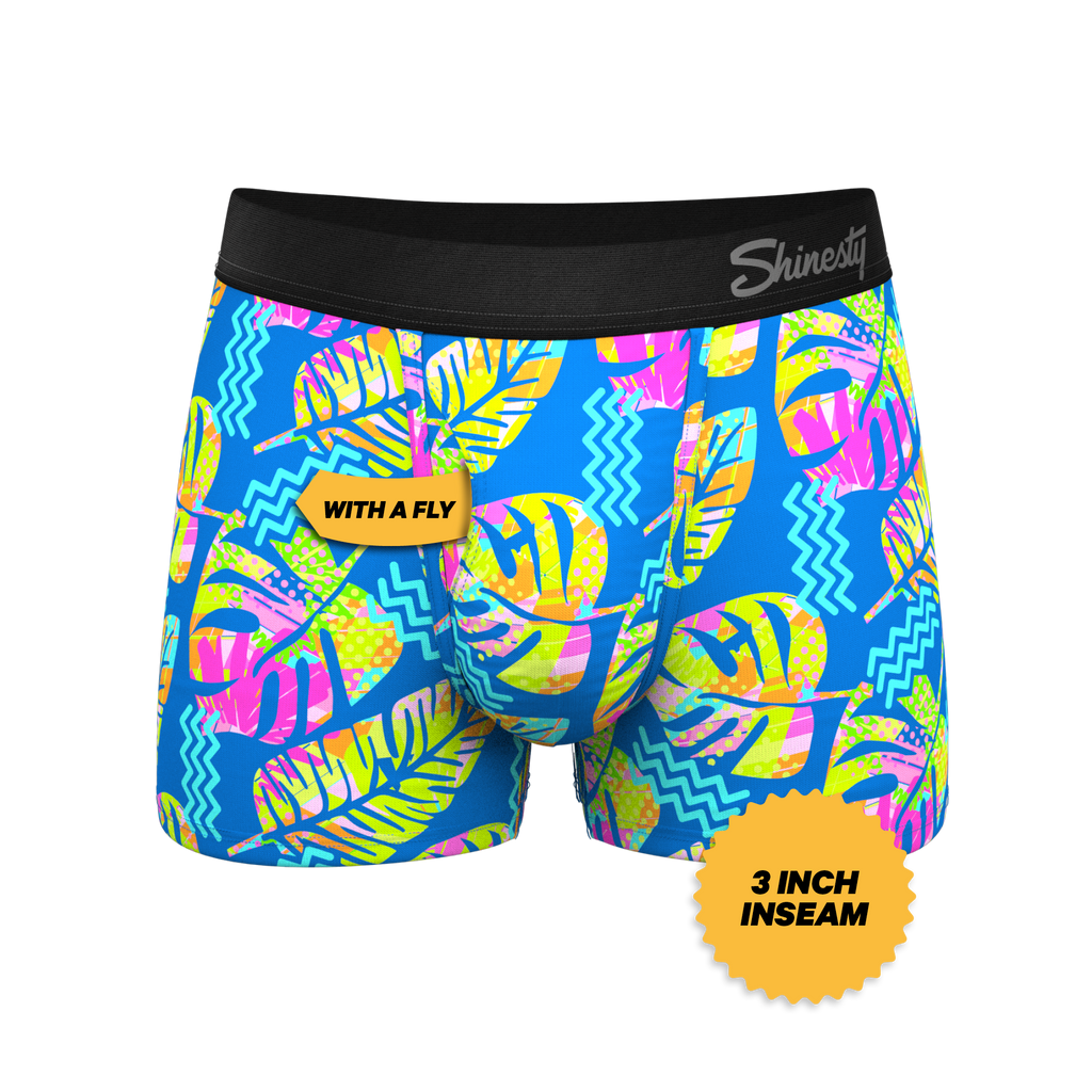 The Oahu Rendezvous | Tropical Leaves Ball Hammock® Pouch Trunks Underwear - Shinesty
