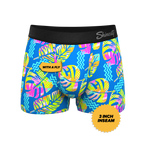 The Oahu Rendezvous | Tropical Leaves Ball Hammock® Pouch Trunks Underwear - Shinesty