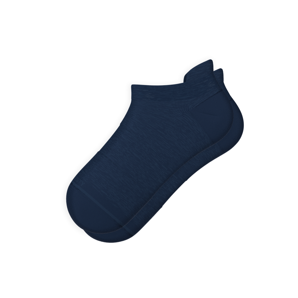 The Ocean Blue | Chambray Heather Heel Hammock™ Ankle Socks - Shinesty