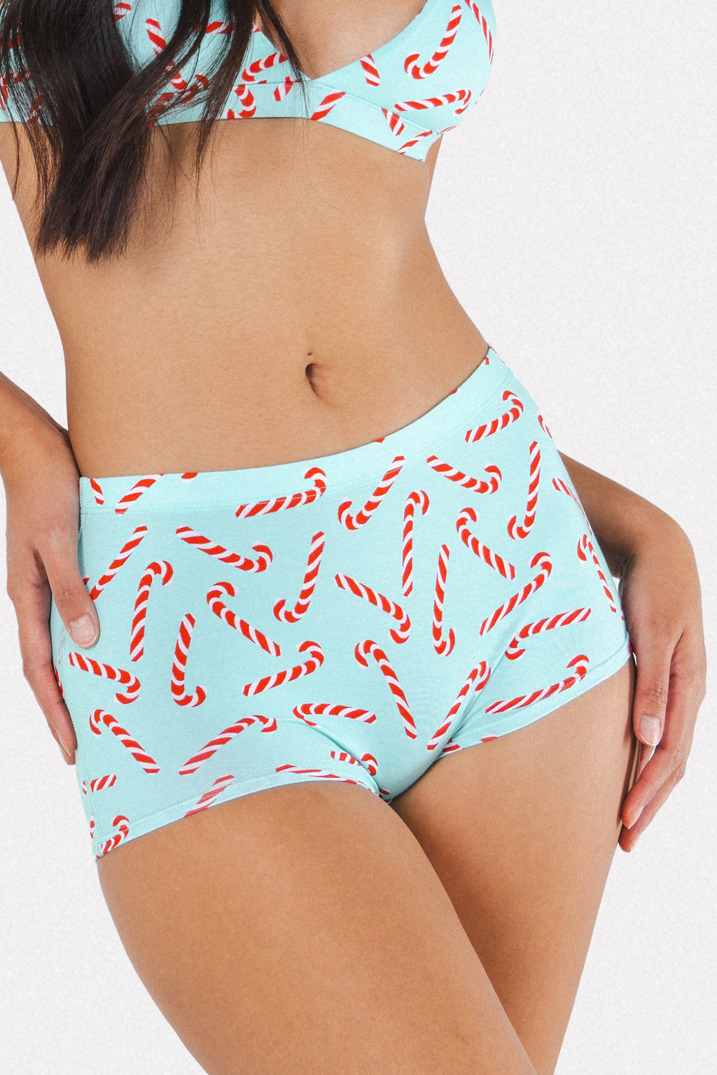 The Peppermint Pimp Canes | Candy Cane Modal Boyshort Underwear - Shinesty