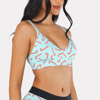 The Peppermint Pimp Canes | Candy Cane Boob Hammock™ Plunge Bralette - Shinesty