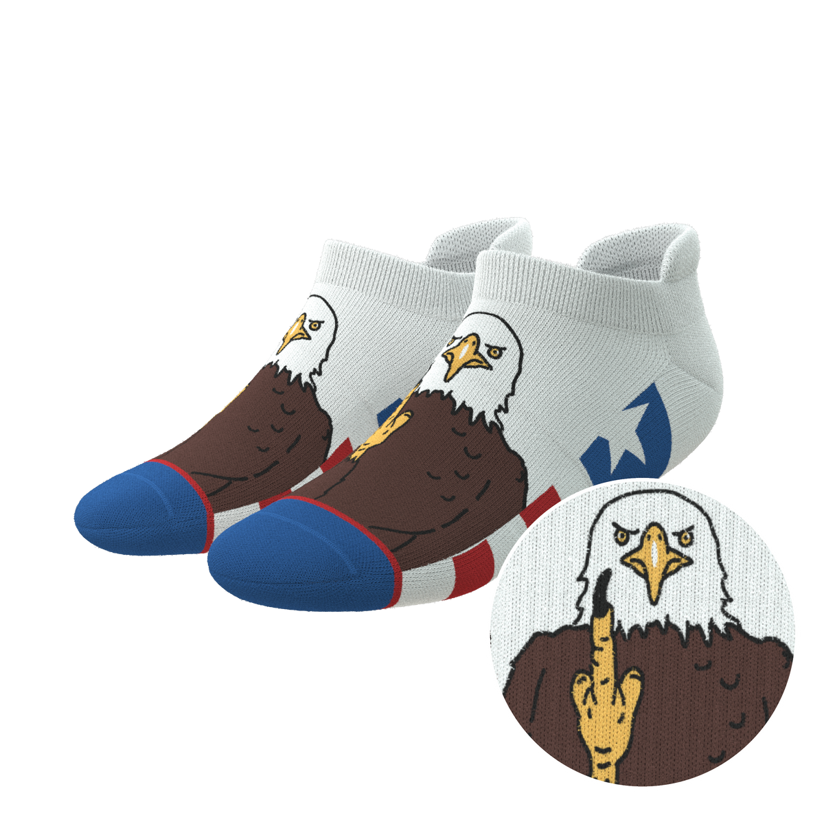 The One Finger Salute | American Flag Heel Hammock™ Ankle Socks - Shinesty