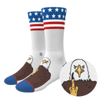 The One Finger Salute | American Flag Heel Hammock™ Crew Socks - Shinesty