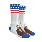The One Finger Salute | American Flag Heel Hammock™ Crew Socks - Shinesty