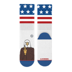 The One Finger Salute | American Flag Heel Hammock™ Crew Socks - Shinesty