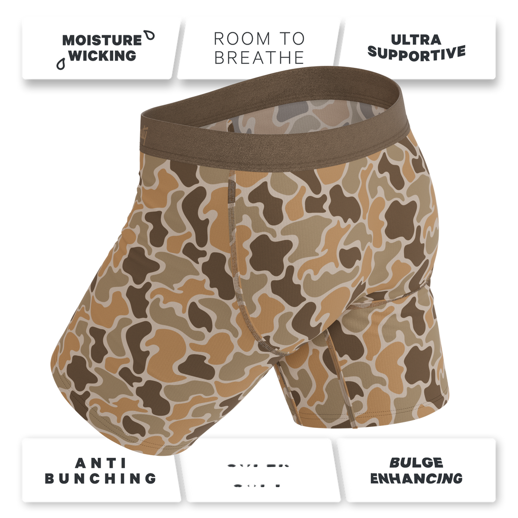 The Out Of Sight | Light Duck Camo Ball Hammock® Boxer - Long Leg - Shinesty