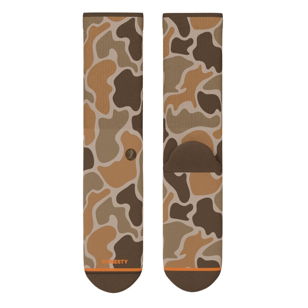 The Out Of Sight | Light Duck Camo Heel Hammock™ Crew Socks - Shinesty