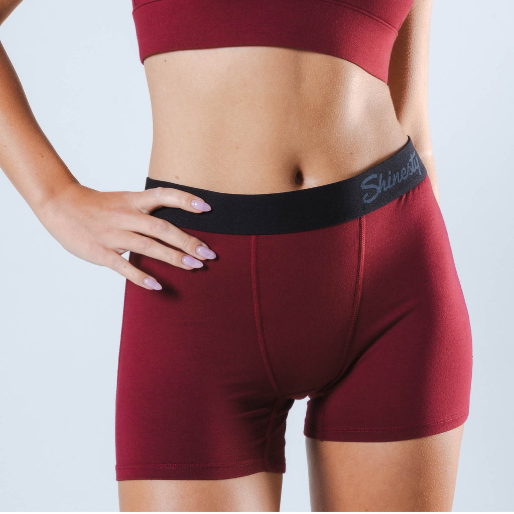 The Sommelier | Burgundy Women’s Boxers - Shinesty
