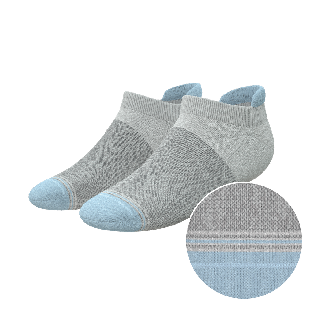The Pacific Blue | Tri Color Block Heel Hammock™ Ankle Socks - Shinesty
