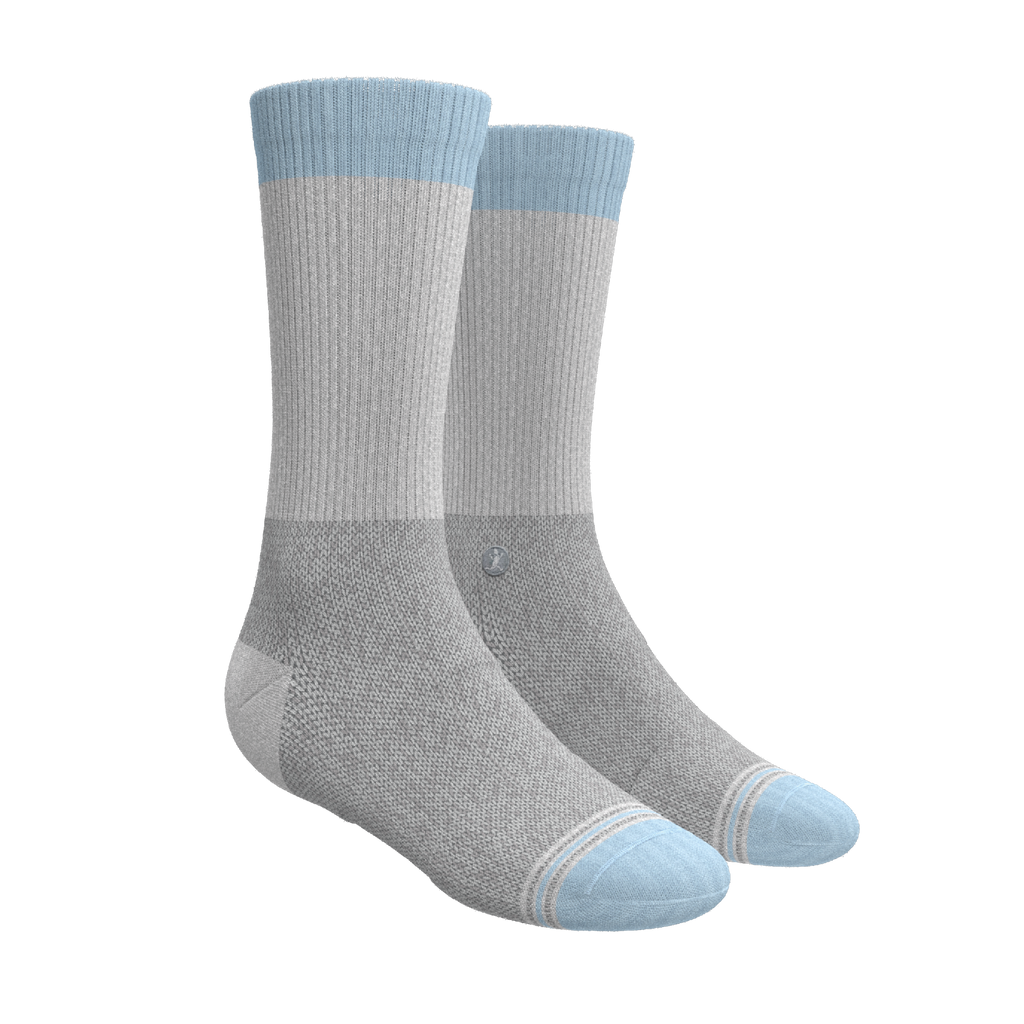 The Pacific Blue | Tri Color Block Heel Hammock™ Crew Socks - Shinesty