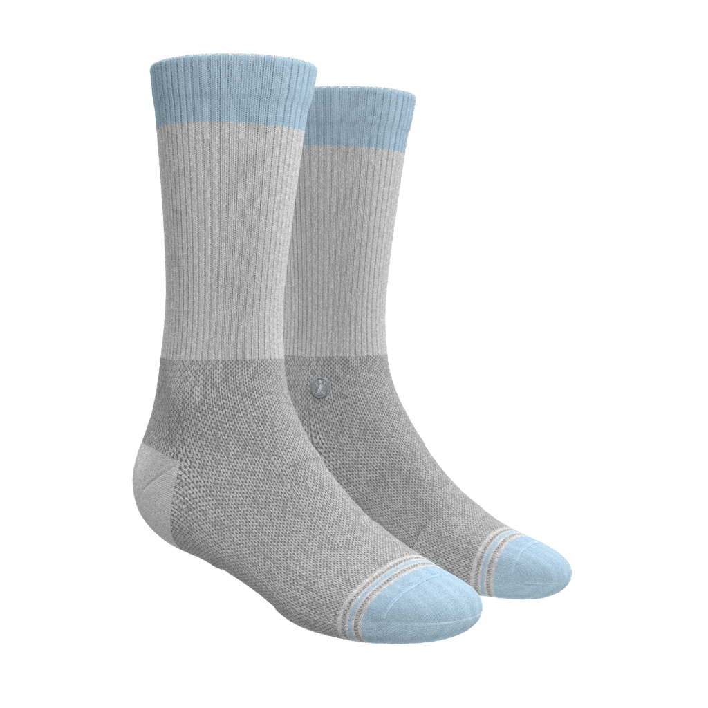 Versatile Solids Mix Pack | Blue Tri Color Block and Solids Heel Hammock™ Crew Socks 6 Pack - Shinesty