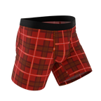 The Partridge | Red Cozy Plaid Ball Hammock® Pouch Underwear - Shinesty