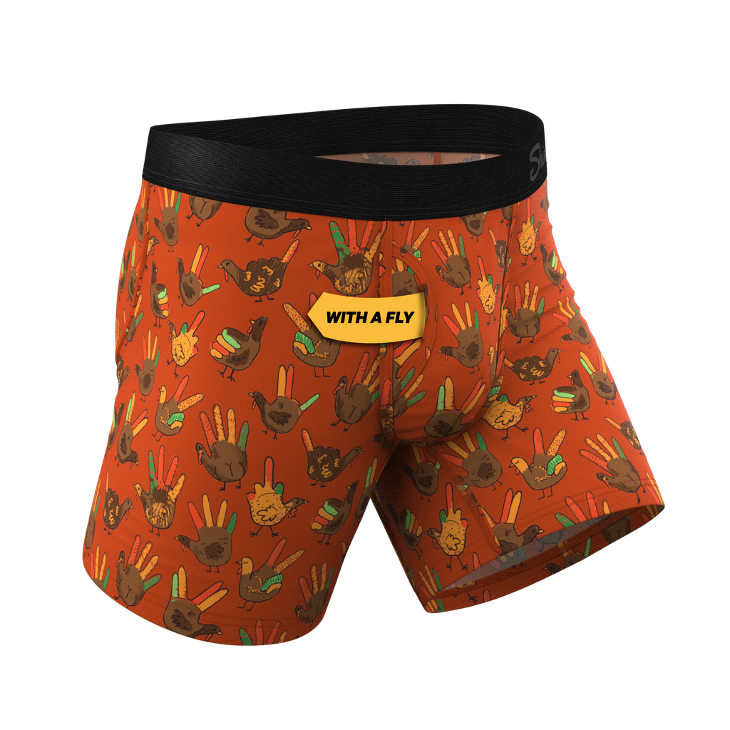 The Party Fowl | Thanksgiving Turkey Ball Hammock® Pouch Underwear With Fly - Shinesty
