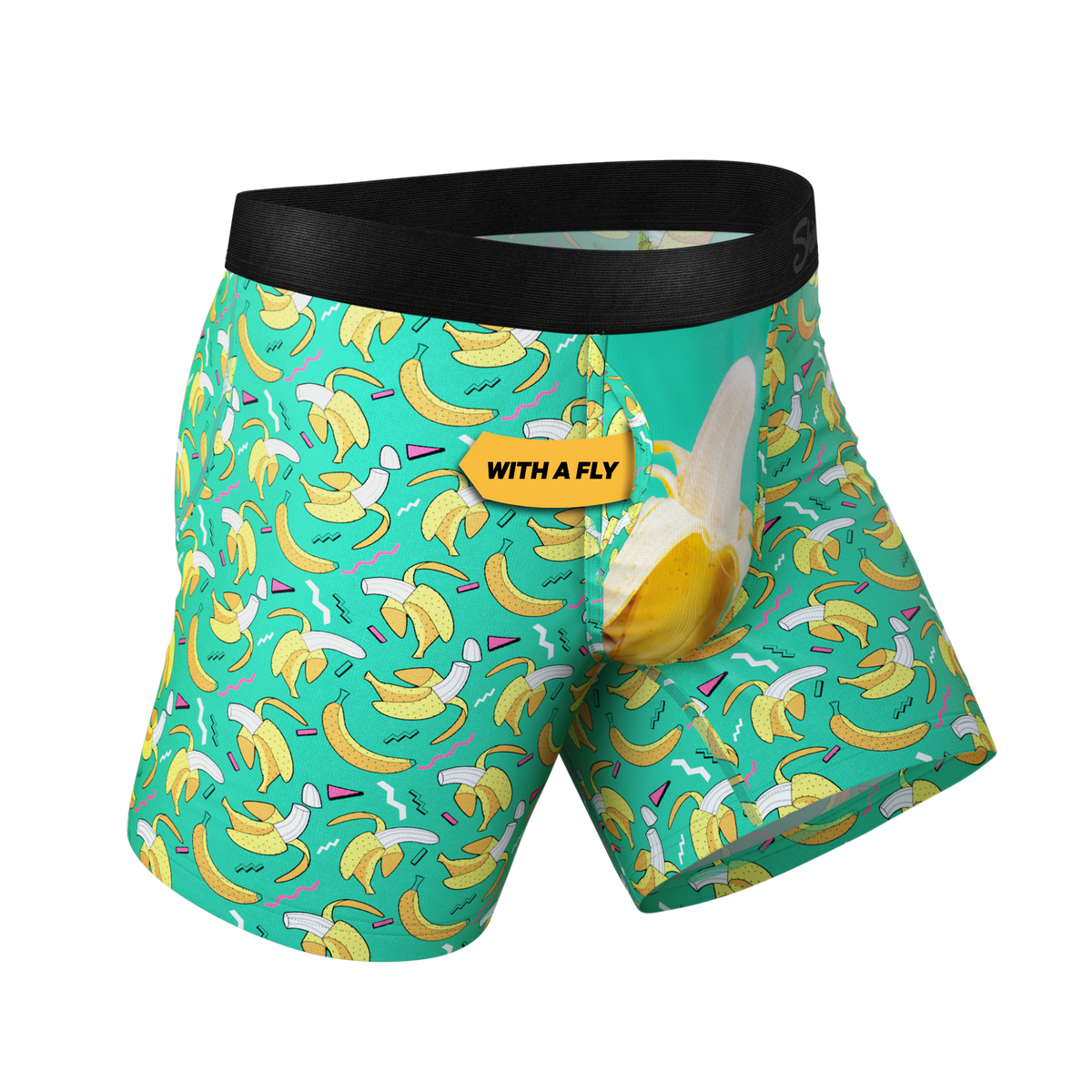 The Peel Deal | Retro Banana Ball Hammock® Pouch Underwear With Fly - Shinesty