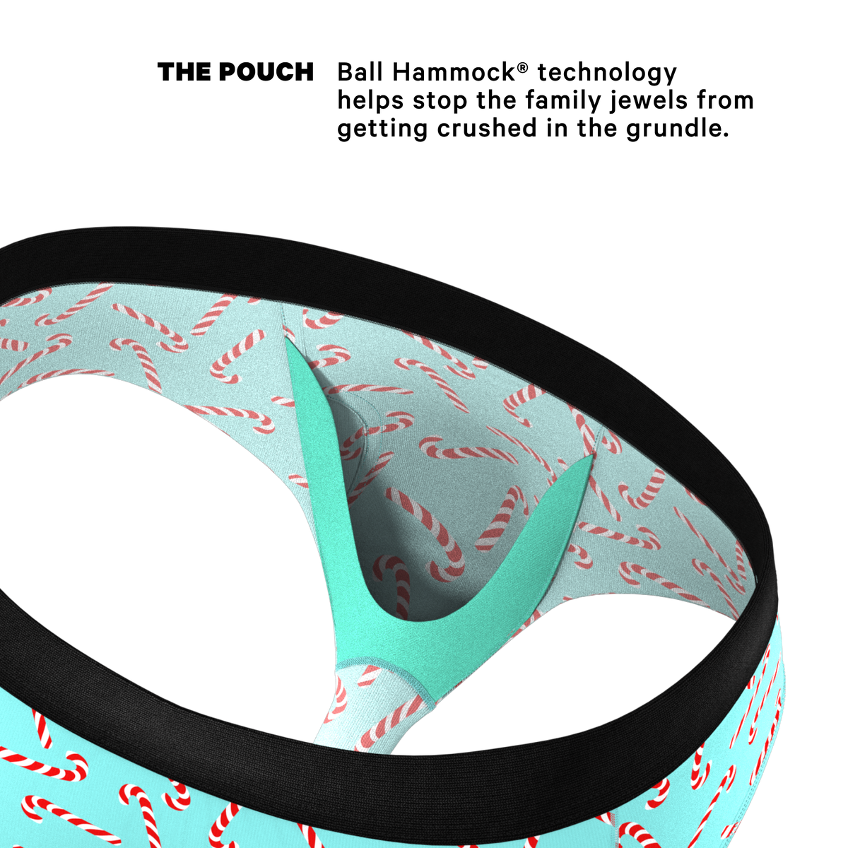 The Peppermint Pimp Canes | Candy Cane Ball Hammock® Pouch Underwear Briefs - Shinesty