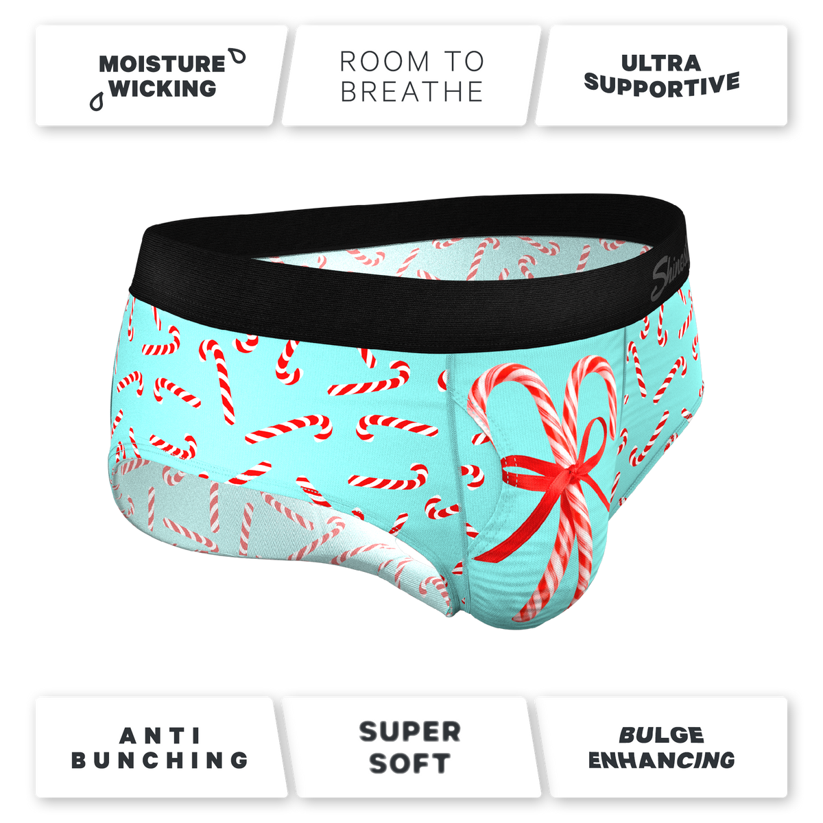 The Peppermint Pimp Canes | Candy Cane Ball Hammock® Pouch Underwear Briefs - Shinesty
