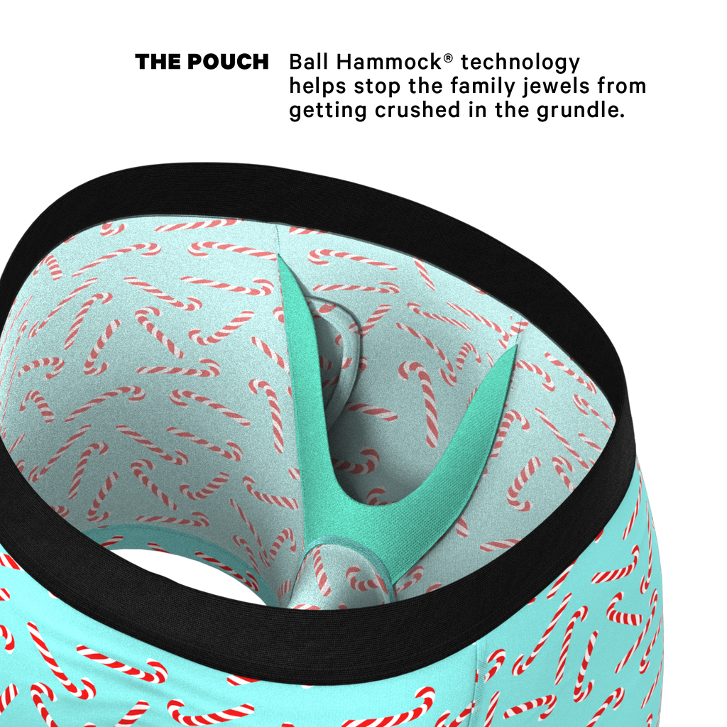 The Peppermint Pimp Canes | Candy Cane Ball Hammock® Pouch Underwear With Fly - Shinesty
