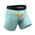 The Peppermint Pimp Canes | Candy Cane Ball Hammock® Pouch Underwear With Fly - Shinesty