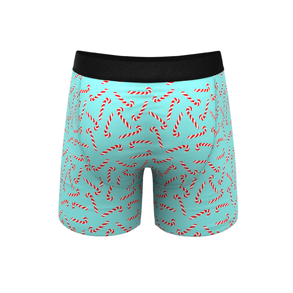 The Peppermint Pimp Canes | Candy Cane Ball Hammock® Pouch Underwear With Fly - Shinesty
