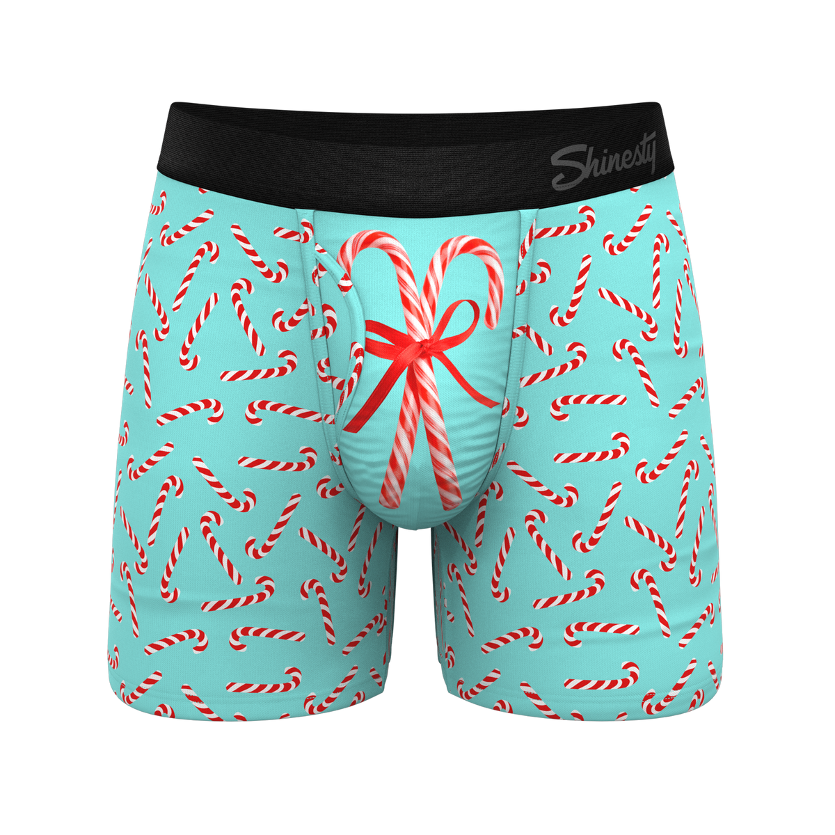 The Peppermint Pimp Canes | Candy Cane Ball Hammock® Pouch Underwear With Fly - Shinesty
