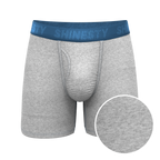 The Physical Education | Heather Grey and Blue Ball Hammock® Pouch Underwear With Fly - Shinesty