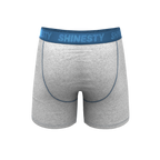 The Physical Education | Heather Grey and Blue Ball Hammock® Pouch Underwear With Fly - Shinesty