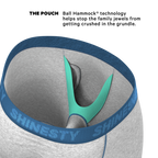 The Physical Education | Heather Grey and Blue Ball Hammock® Boxer - Long Leg - Shinesty