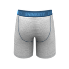 The Physical Education | Heather Grey and Blue Ball Hammock® Boxer - Long Leg - Shinesty