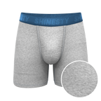 The Physical Education | Heather Grey and Blue Ball Hammock® Pouch Underwear - Shinesty