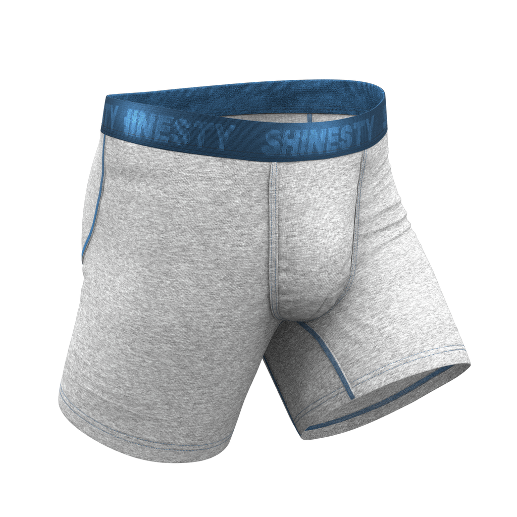 The Physical Education | Heather Grey and Blue Ball Hammock® Pouch Underwear - Shinesty