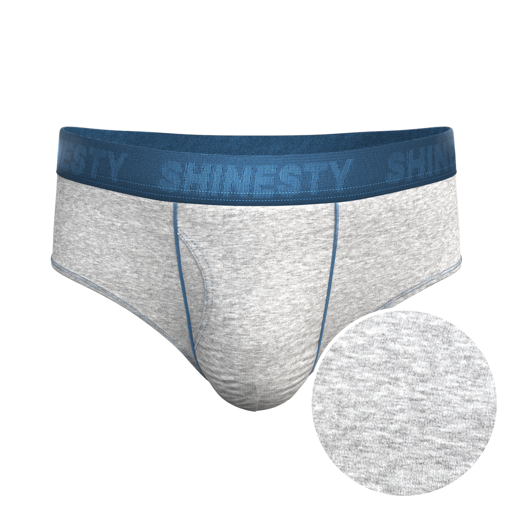 The Physical Education | Heather Grey and Blue Ball Hammock® Pouch Underwear Briefs - Shinesty