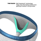 The Physical Education | Heather Grey and Blue Ball Hammock® Pouch Underwear Briefs - Shinesty