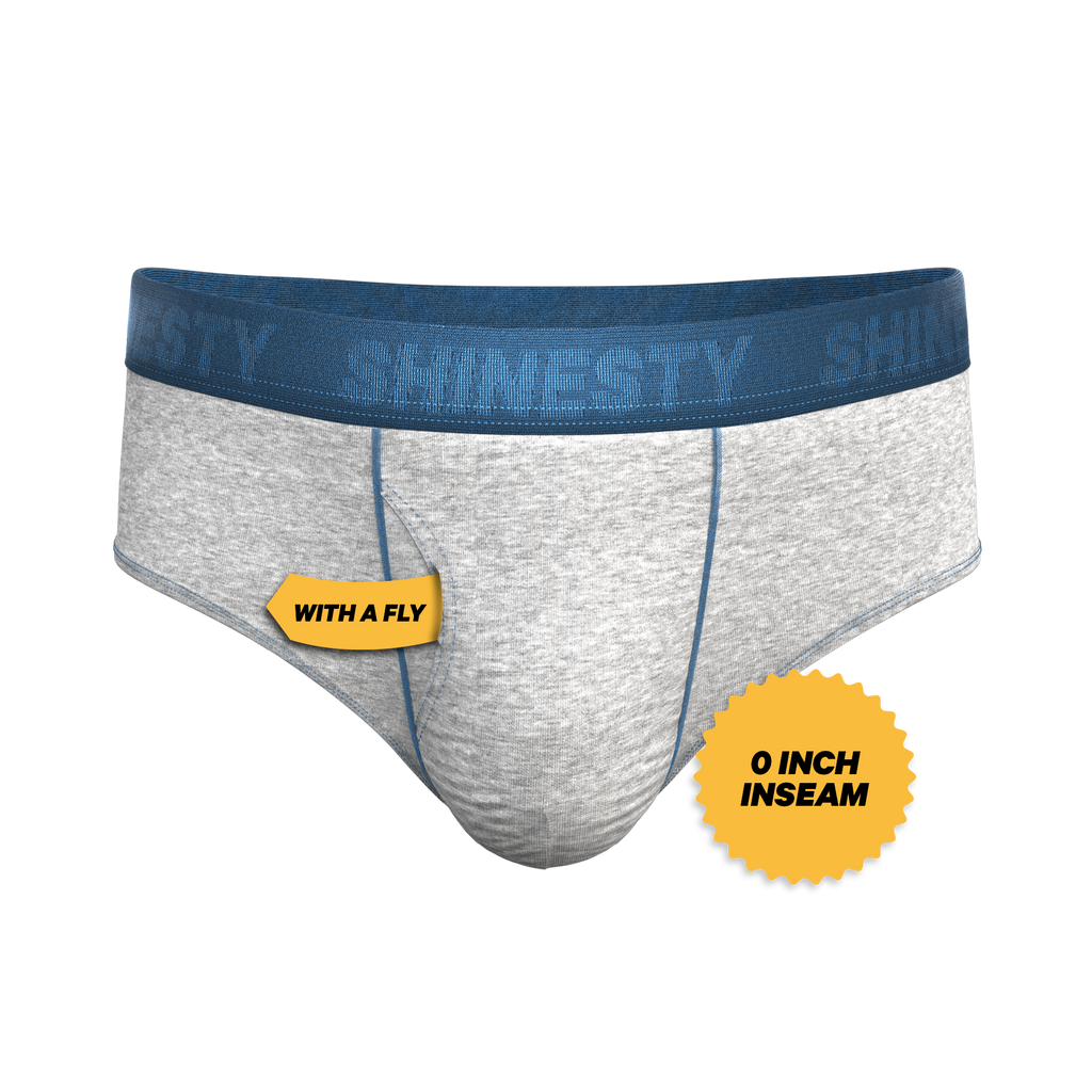 The Physical Education | Heather Grey and Blue Ball Hammock® Pouch Underwear Briefs - Shinesty