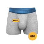 The Physical Education | Heather Grey and Blue Ball Hammock® Pouch Trunks Underwear - Shinesty