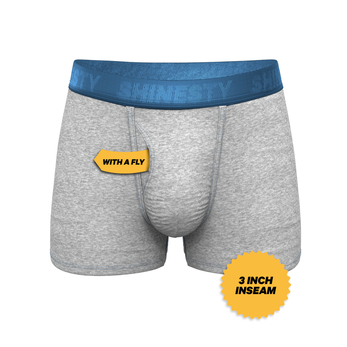 The Physical Education | Heather Grey and Blue Ball Hammock® Pouch Trunks Underwear - Shinesty
